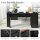 image 7 of COSTWAY 168 CM L-shaped Computer Desk w/Power Outlets Black Black
