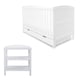 image 1 of Coleby 2 Piece Furniture Set - Suitable from Birth to 4 Years, Open Changer, Under Drawer & All Seasons Premium Pocket Sprung Mattress - (White)