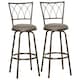 image 1 of HOMCOM Set of 2 Bar Chairs Swivel Armless Upholstered Metal Frame Barstools