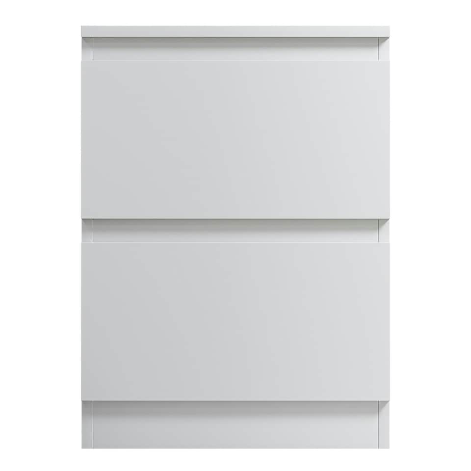 image 1 of FWStyle Stora 2 Drawer Bedside Cabinet - Matt White