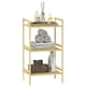 image 6 of HOMCOM 3-Tier Bamboo Bathroom Storage Shelf with Adjustable Rack, Natural