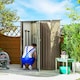 image 2 of Outsunny Outdoor Storage Shed Steel Garden Shed w/ Lockable Door Brown