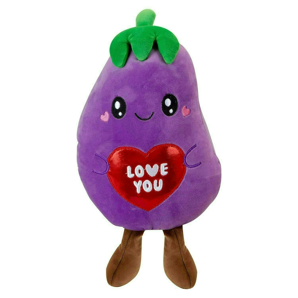 image 1 of Aubergine Soft Toy Cute Plushie Huggable Cuddly Stuffed Toy 20cm Purple