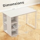 image 10 of COSTWAY Computer Office Desk with 5 Compartments White White