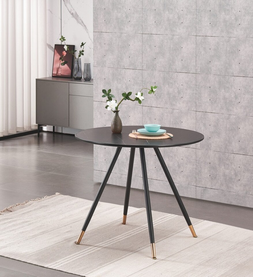 image 1 of Sofia Dorchester LUX Dining Set – Sleek Black Dining Table with Set of 4 Chairs, Modern Elegant Design for Stylish Dining Rooms | Blue | Blue