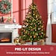 image 4 of HOMCOM 1.8m 6ft PreLit Christmas Tree Artificial Spruce Xmas Tree Warm White LED Holiday Decor with Metal Stand