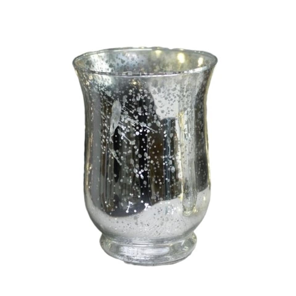 image 1 of Shiny Speckle Silver Footed Vase H14.5 x 11cm