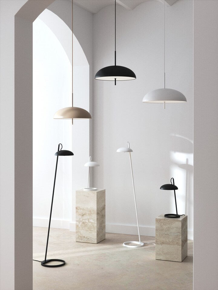 image 1 of Nordlux Versale Indoor Pendant Light Black Metal E27 Diffused - Mains Powered, IP20