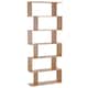 image 1 of HOMCOM 6-Tier Wooden Modern S-Shaped Shelf Storage Unit Home Office Maple Colour