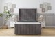 image 1 of Sloomy Melbourne Slate Naples Bed Frame With Mattress  With 50" Upholstered Wingback Headboard 5' King