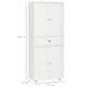 image 5 of HOMCOM 184cm Tall Kitchen Cupboard, Freestanding Kitchen Pantry Storage Cabinet with 4 Doors, 3 Adjustable Shelves, Drawer, Anti-tipping Device, Sideboard Organiser for Dining Room, Living Room, White