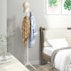 image 9 of HOMCOM Coat Rack Bamboo Coat Stand with 8 Hooks for Handbags, White