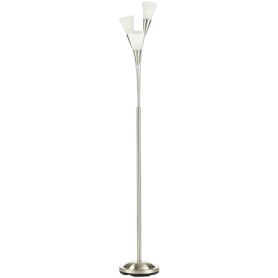 image 1 of HOMCOM Modern Upright Floor Lamp with 3 Light, Steel Base for Living Room