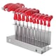 image 4 of SPARES2GO 10 Piece T Handle Imperial SAE Hex Allen Key CR-V Screwdriver Set + Stand