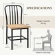 image 2 of COSTWAY Set of 2 Dining Chair Armless Spindle Kitchen Chairs Black