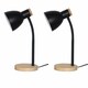 image 1 of First Choice Lighting Set of 2 Clark Natural Wood with Black Table or Bedside Lamps Black | Brown