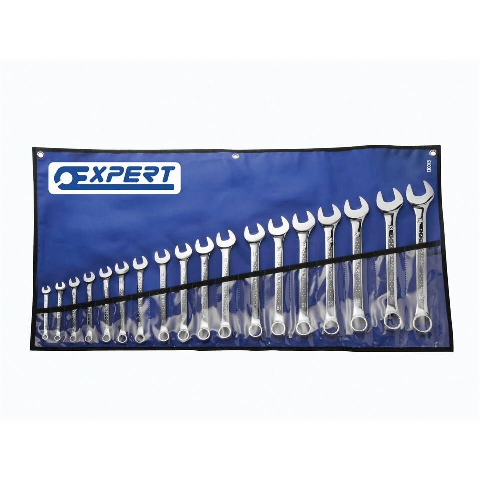 Expert Combination Spanner Set, Metric - Multi Colour - Tool Roll Set of 18 Metric 6 to 24mm