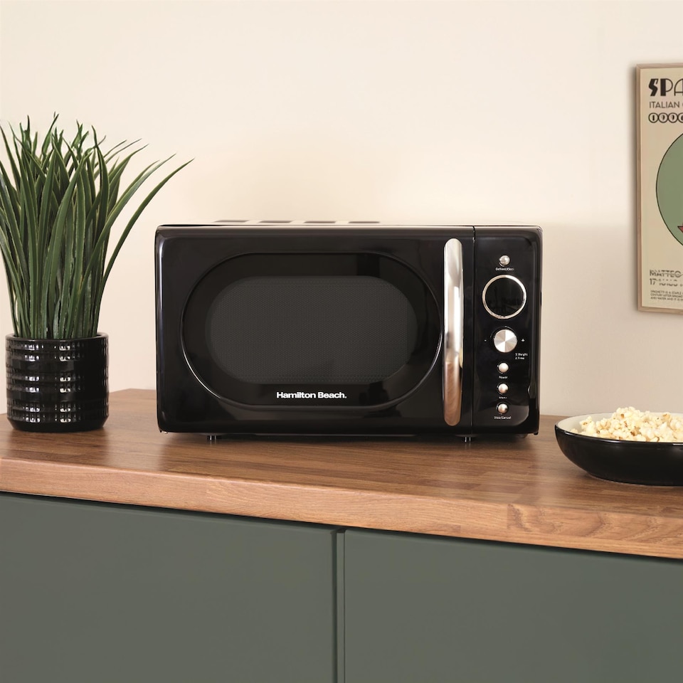 image 1 of Hamilton Beach 20L Retro Black Microwave