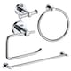 image 1 of Showerdrape Modernity Chrome Stainless Steel Wall Mounted 4 Piece Bathroom Accessory Set