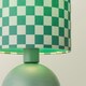 image 2 of ValueLights Miley Green Checkerboard Drum Lamp Shade Moss Green Table Lamp Green
