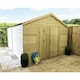 image 2 of 14 x 12 WINDOWLESS T&G Apex Wooden Workshop / Garden Shed + Double Doors (14' x 12' / 14ft x 12ft) (14x12)