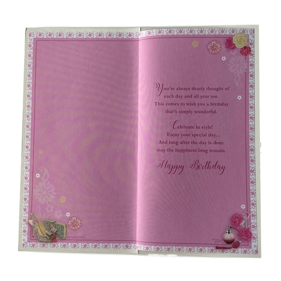 image 1 of Happy Birthday To Goddaughter Floral Design Soft Whispers Card