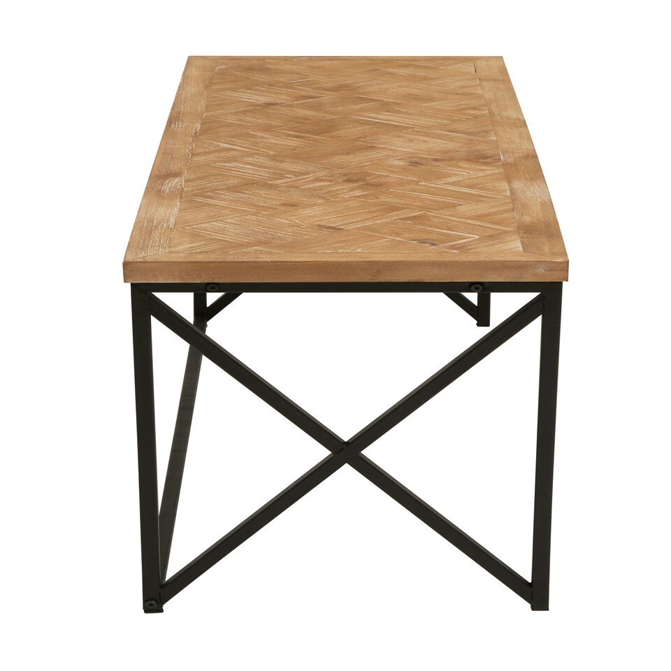 image 1 of Kickford Coffee Table With Black Iron Frame Black