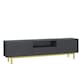 image 1 of Grey TV Unit 180cm Diamond Fronts Gold Legs Modern Media Cabinet | Grey | One Size | 1