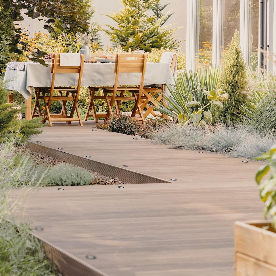 image 1 of Set of 10 - 30mm Black IP67 Warm White LED Decking Kit Photocell | Black | Clear | 10