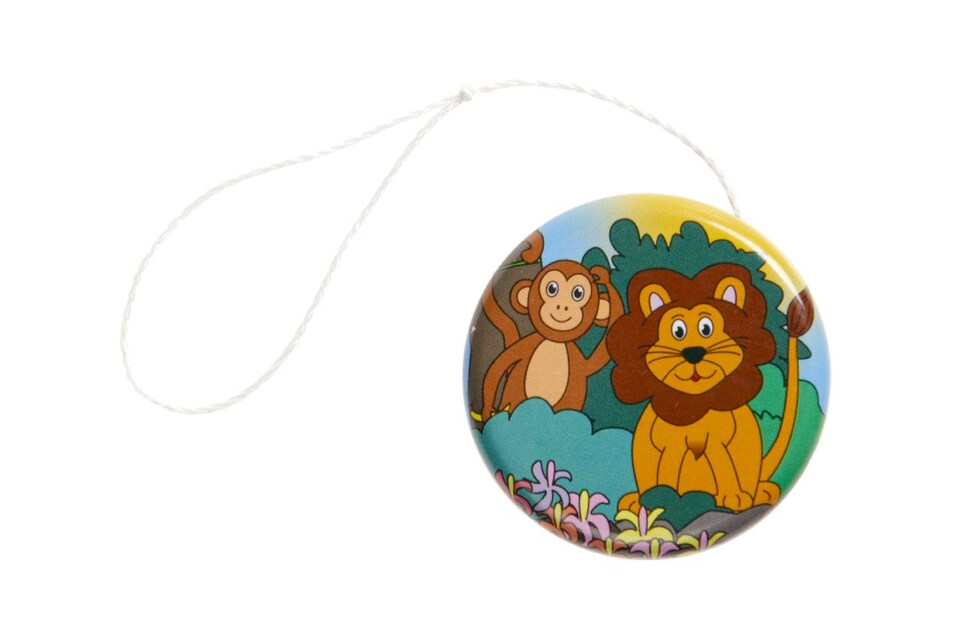 image 1 of Pack of 12 Metal Yo-Yo Wild Animals Theme Return Tops