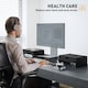 image 6 of HOMCOM Dual Monitor Stand Riser with Adjustable Length and Angle, Black