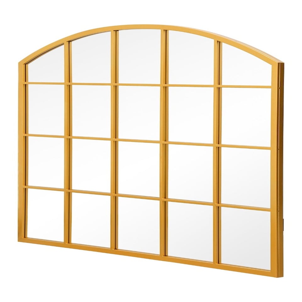 image 1 of The Arcus - Gold Framed Arched Window Leaner/Wall Mirror 39" X 39" (100x100CM) Suitable for Inside and Outside! Gold