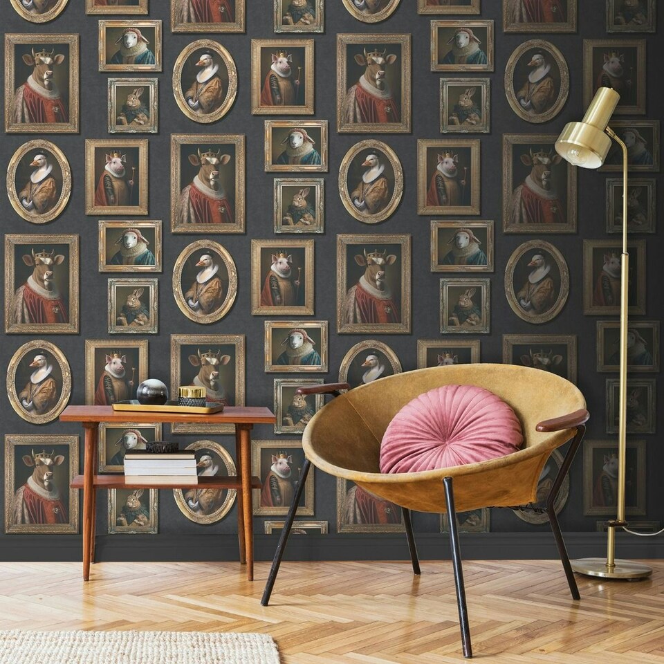 image 1 of Muriva Regal Farm Animals Wallpaper - Multicoloured - 10m x 0.5m Multi