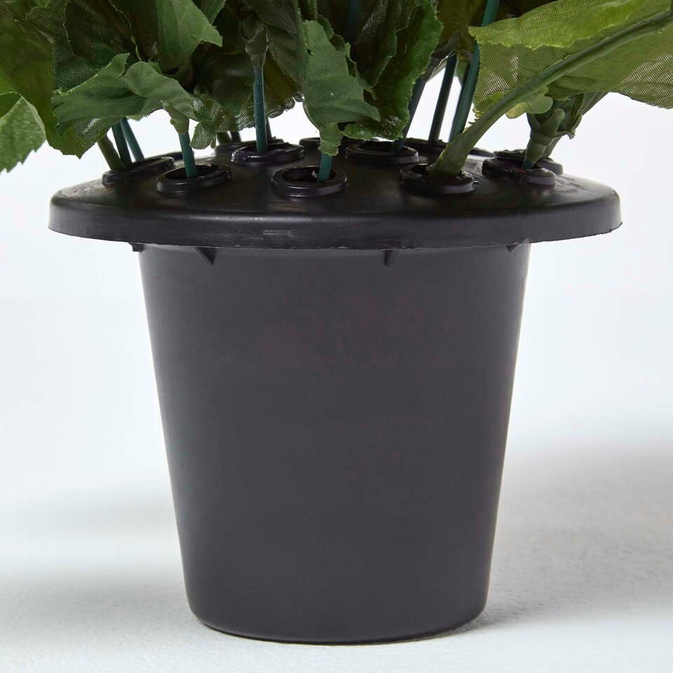 image 1 of Homescapes Artificial Red Poppy Flower Arrangement in Grave Pot