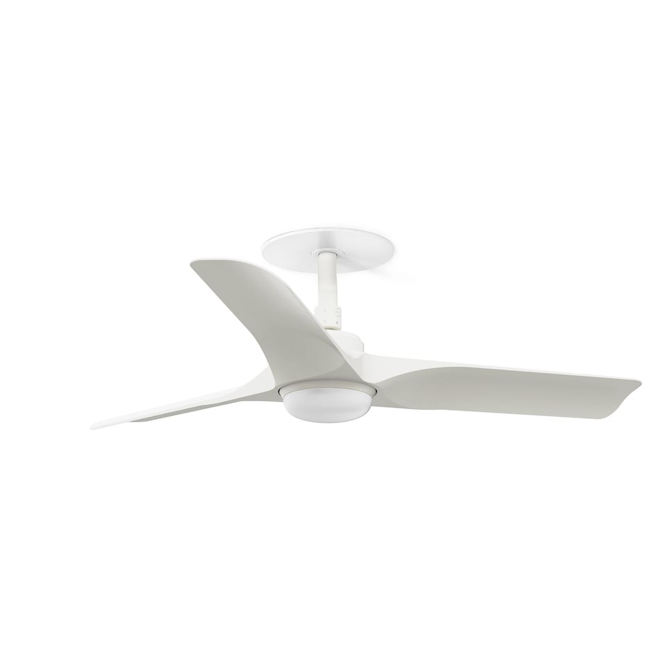Hey Recessed 90cm LED Ceiling Fan Matt White CCT