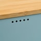 image 5 of Cooks Professional Ribbed Bread Bin, Linen Bag & Bamboo Board Set with Silver Label | Blue | Blue & Silver | 1