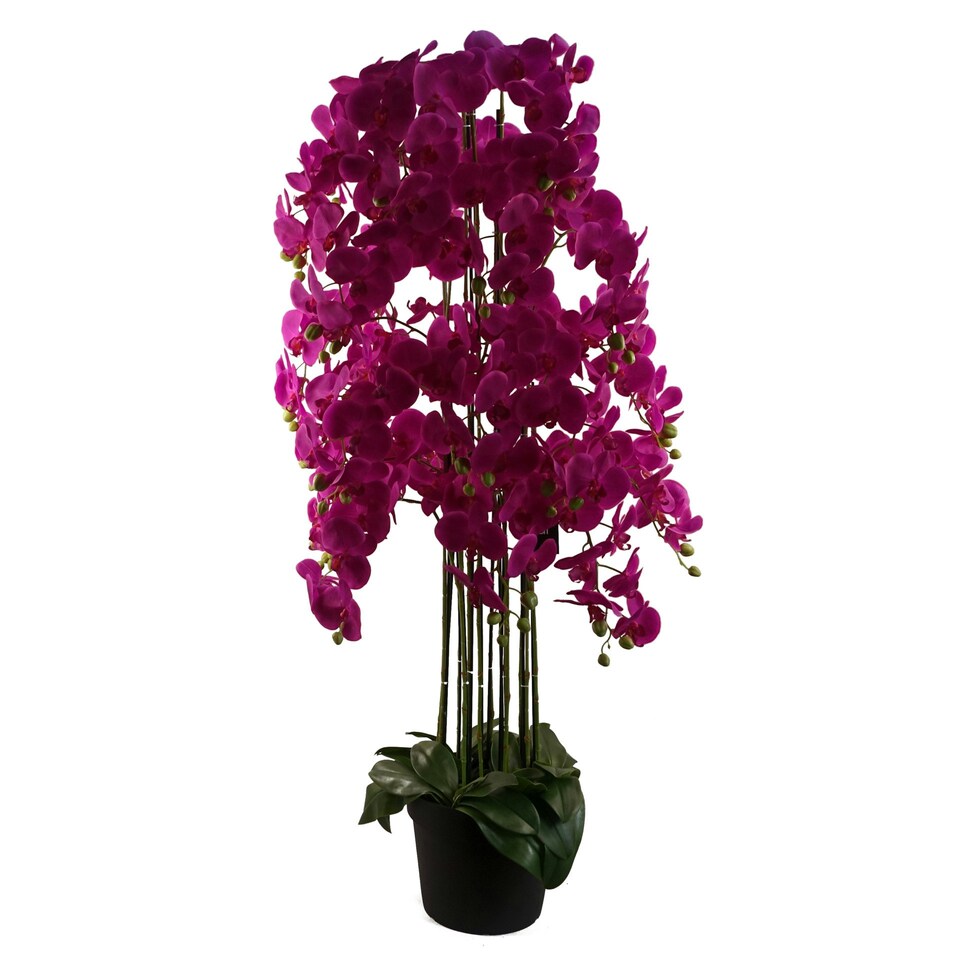 image 1 of Giant Purple Orchid Plant Artificial 189 flowers REAL TOUCH Botanik