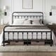 image 1 of Yaheetech 5ft King Vintage Iron Platform Bed with High Headboard Black