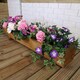 image 3 of Tom Chambers Hand Made 87cm x 28cm Traditional Rustic Wooden Large Garden Trough Flower Bed Planter Brown