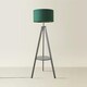 image 3 of ValueLights Morrigan Green Shade Grey Wood Tripod Floor Lamp Green