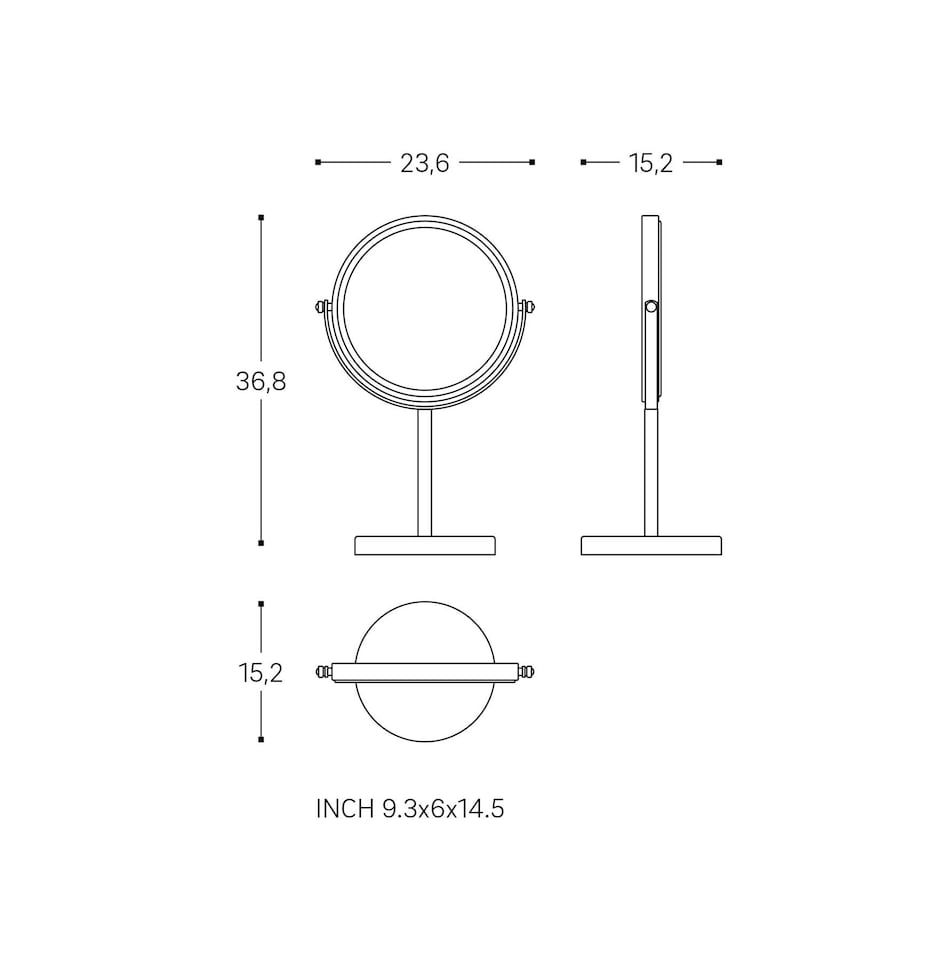 image 1 of Cosmic LED Magnifying Mirror with Durable Sturdy for Bathroom, Matt Finish Black | Multi