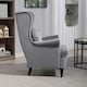 image 6 of HOMCOM Wingback Chair, Modern Accent Chair for Living Room Bedroom Grey