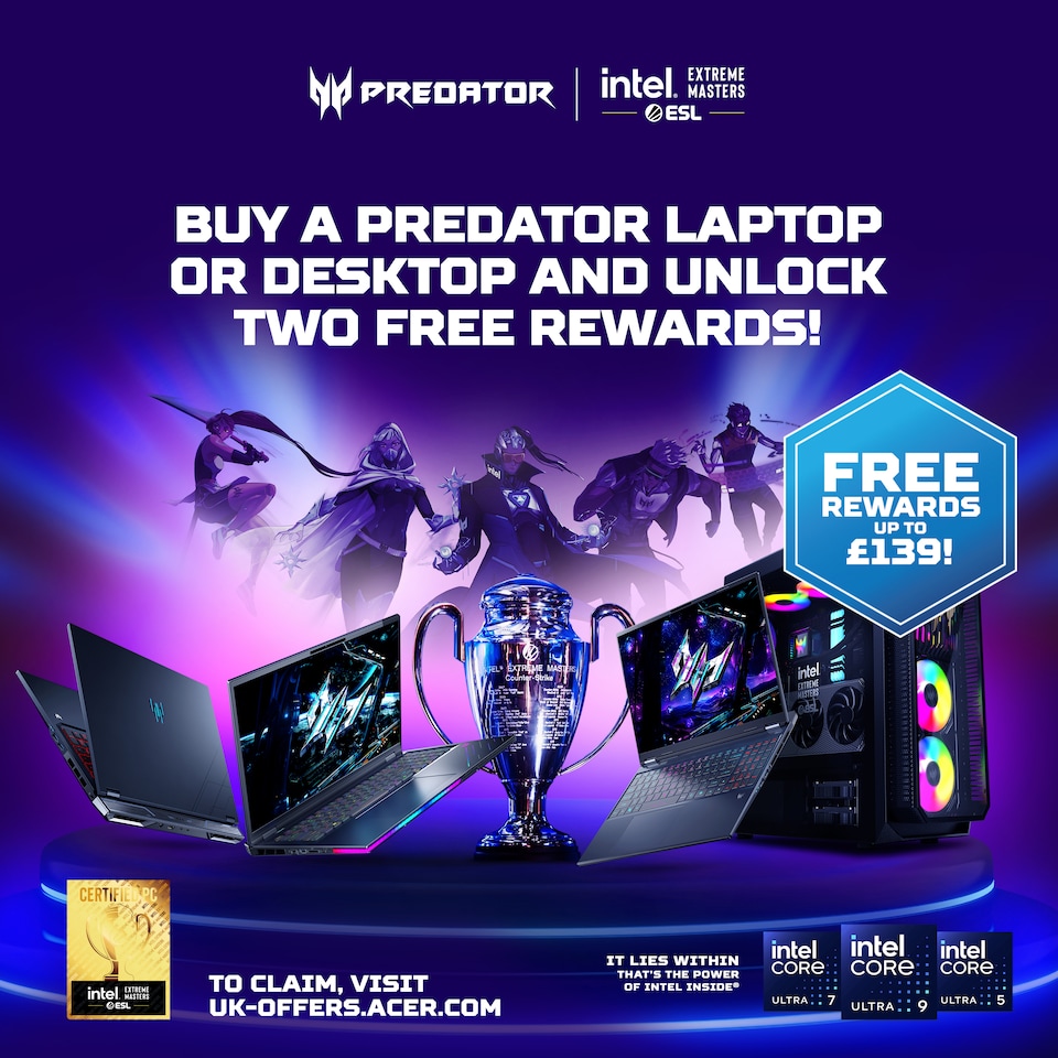 image 1 of Acer Predator PO3-665 Intel i5-14400F 16GB 512GB SSD RTX5070 W11H Gaming Desktop