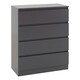 image 8 of Malvern 4 Piece Bedroom Set With 2 Door Double Wardrobe Grey