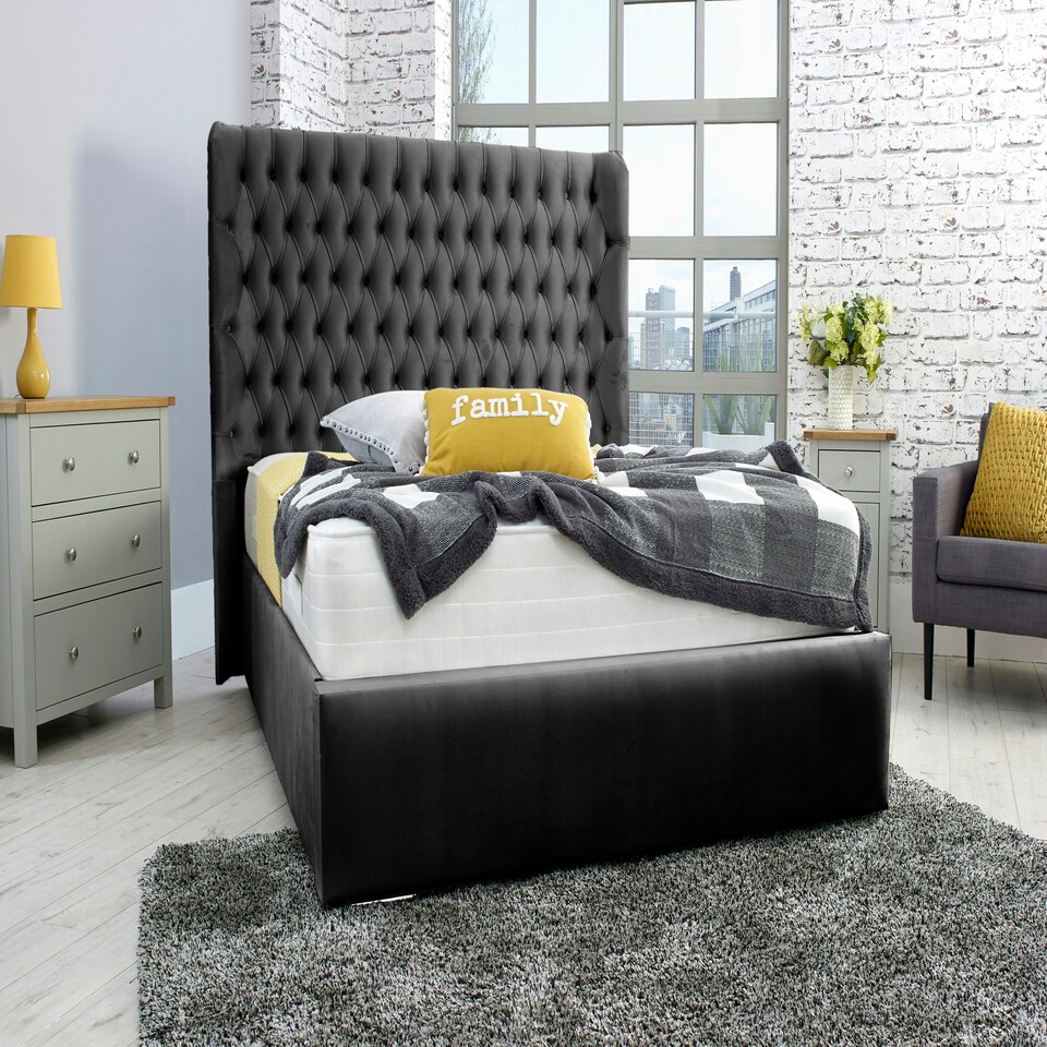 Terra Plush King Bed Frame - Black
