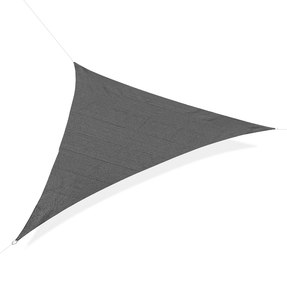 image 1 of Outsunny 5x5m Triangle Sun Shade Sail UV Protection HDPE Canopy w/ Rings Grey Grey