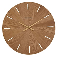 Interval Wooden Wall Clock - 60cm Brown