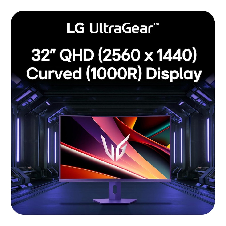 image 1 of LG UltraGear 32G600A-B 31.5" Quad HD 180Hz 1ms AMD FreeSync HDR10 Curved Gaming Monitor