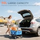 image 4 of Outsunny Folding Outdoor Storage Trolley Cart Bag Telescopic Handle Brakes Blue