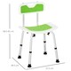 image 3 of HOMCOM Shower Stool for Elderly Disabled Adjustable Shower Stool Green